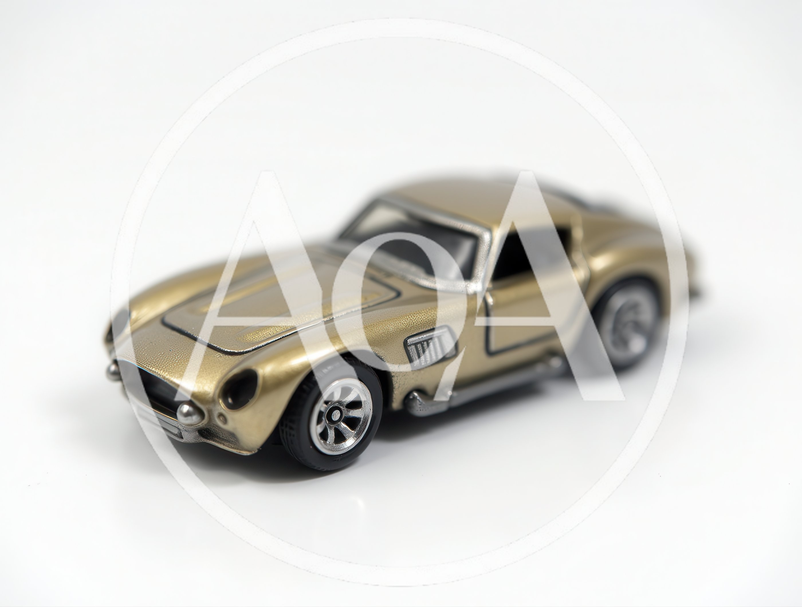 Gold Diecast Toy Sports Car On White Background