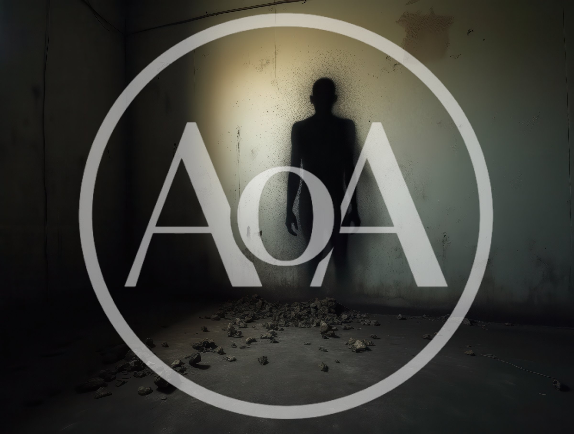 Shadowy Human Silhouette On A Grimy Abandoned Wall
