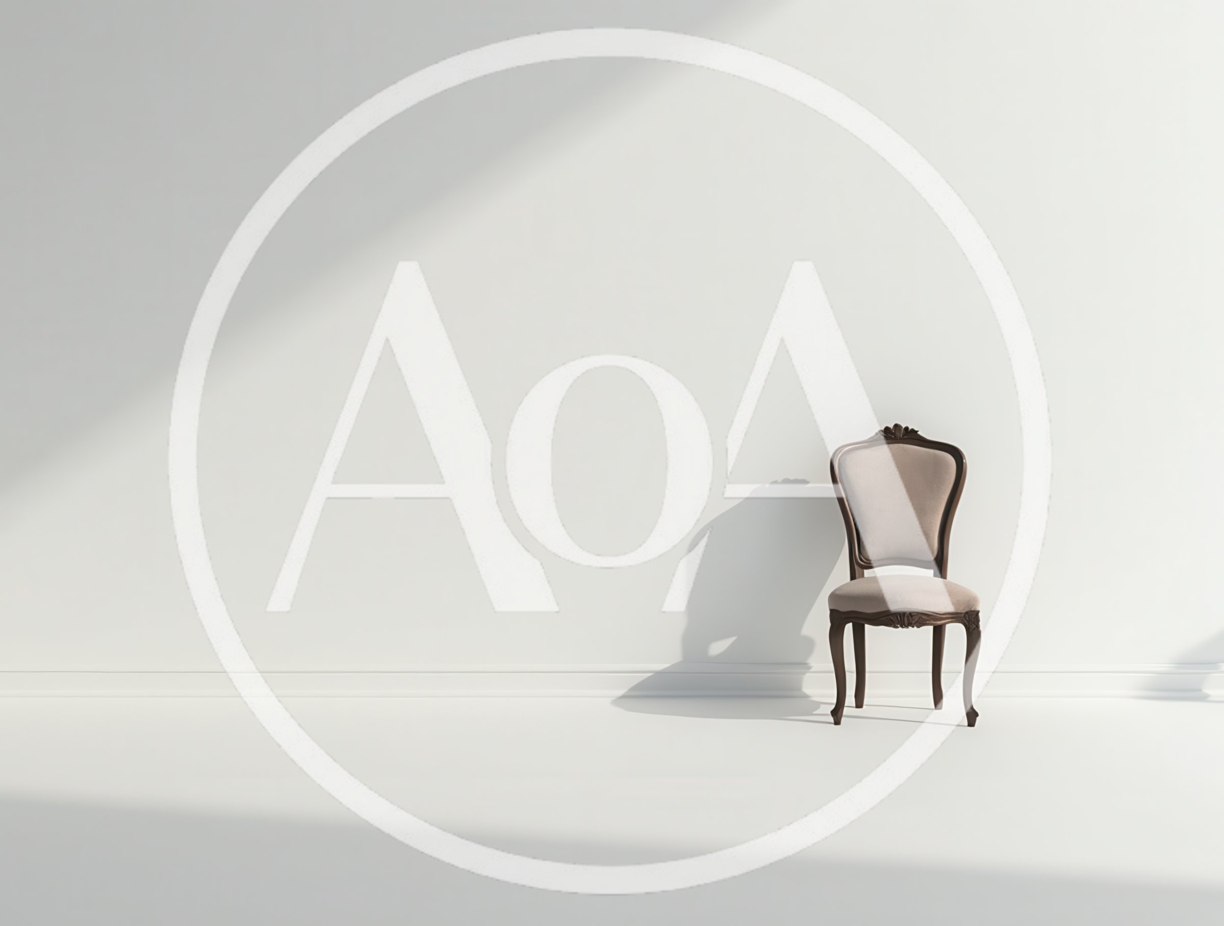 Single Antique Chair Against A Minimalist White Wall