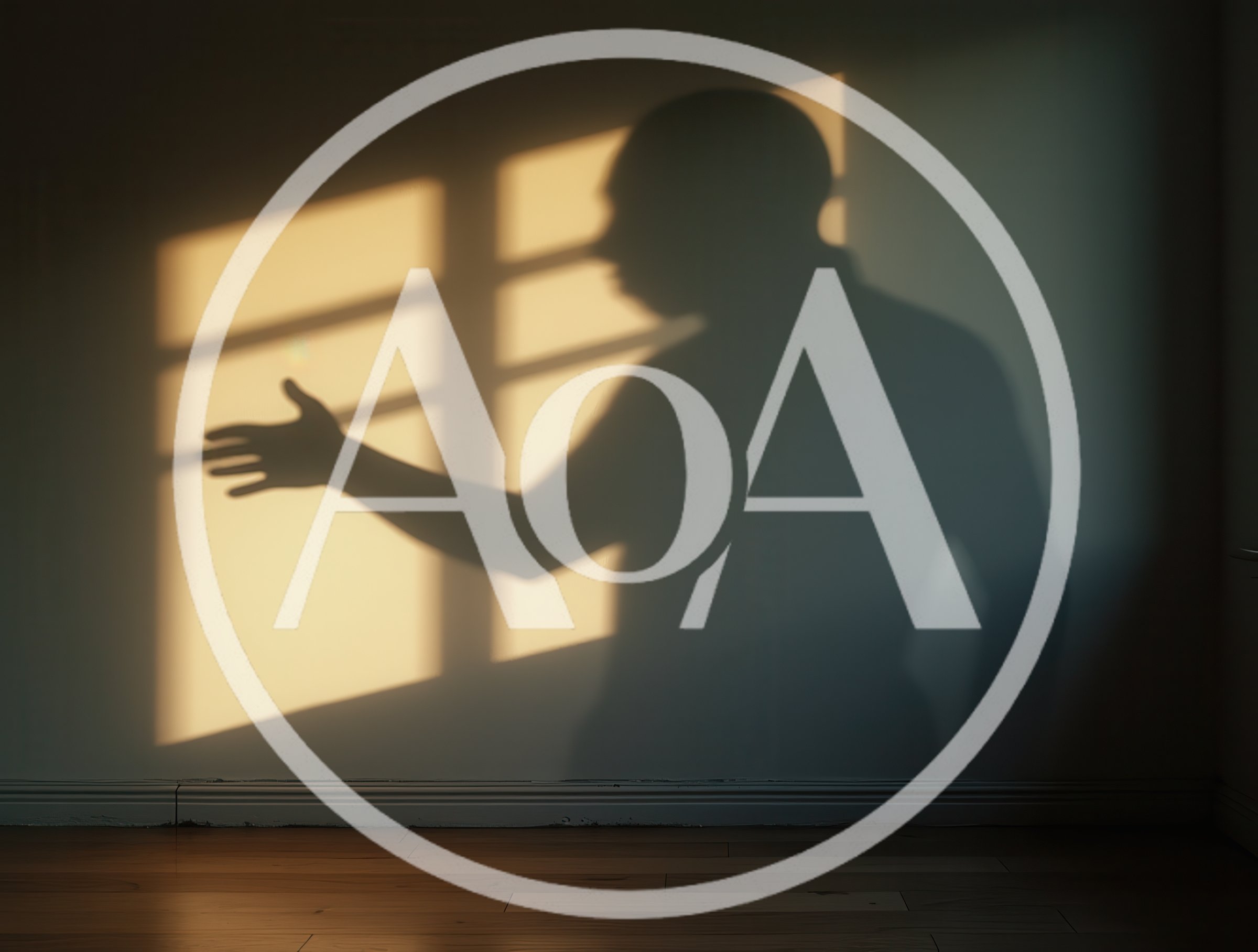 Shadow Of A Man Reaching Out On A Wall