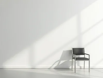 Modern Minimalist Chair Against A White Wall