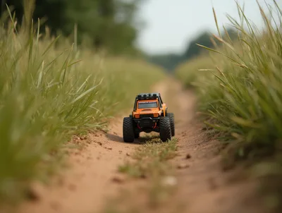 Remote Controlled Off Road Truck On Dirt Path