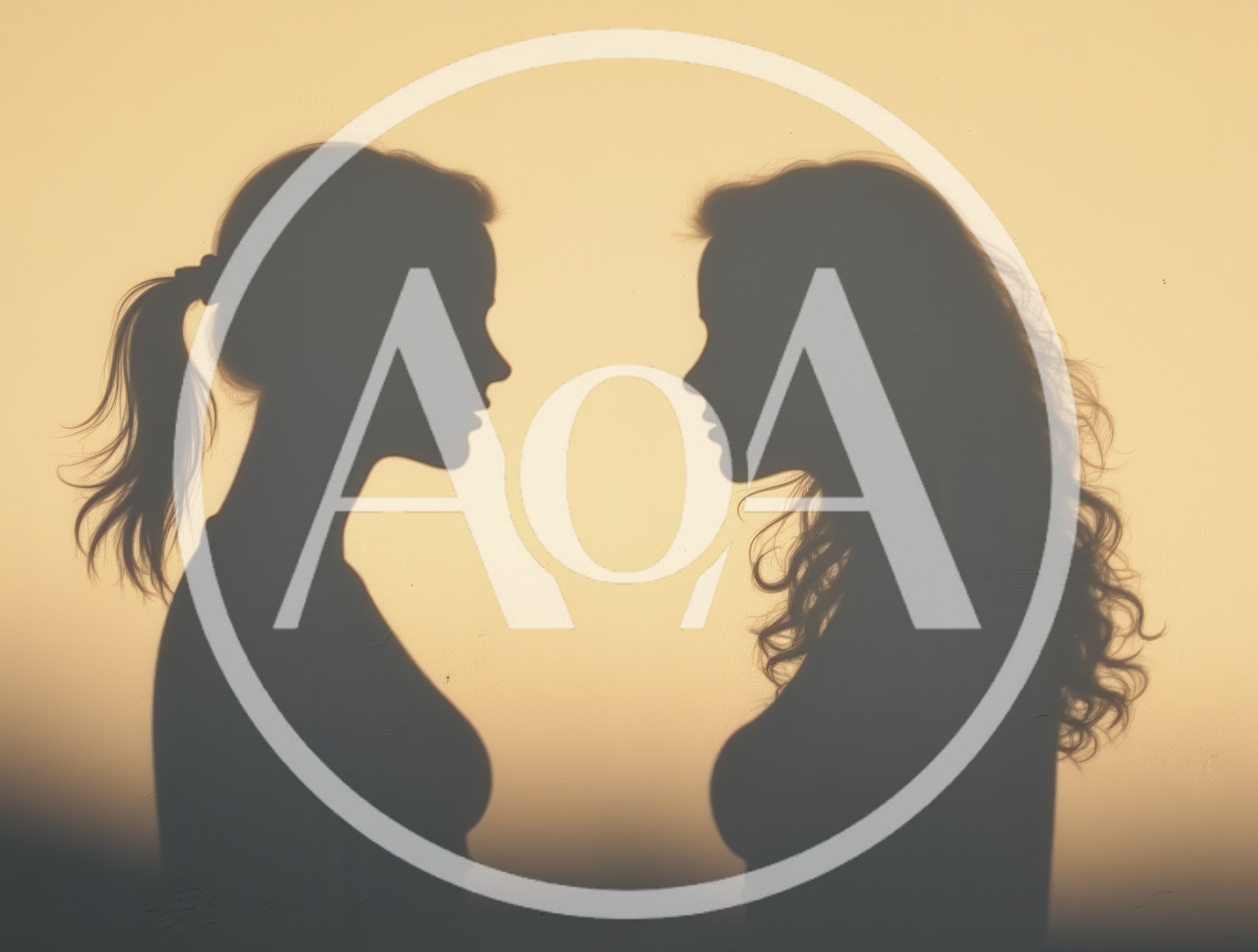 Silhouettes Of Two Women Facing Each Other
