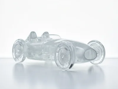 Crystal Glass Model Of A Vintage Racing Car