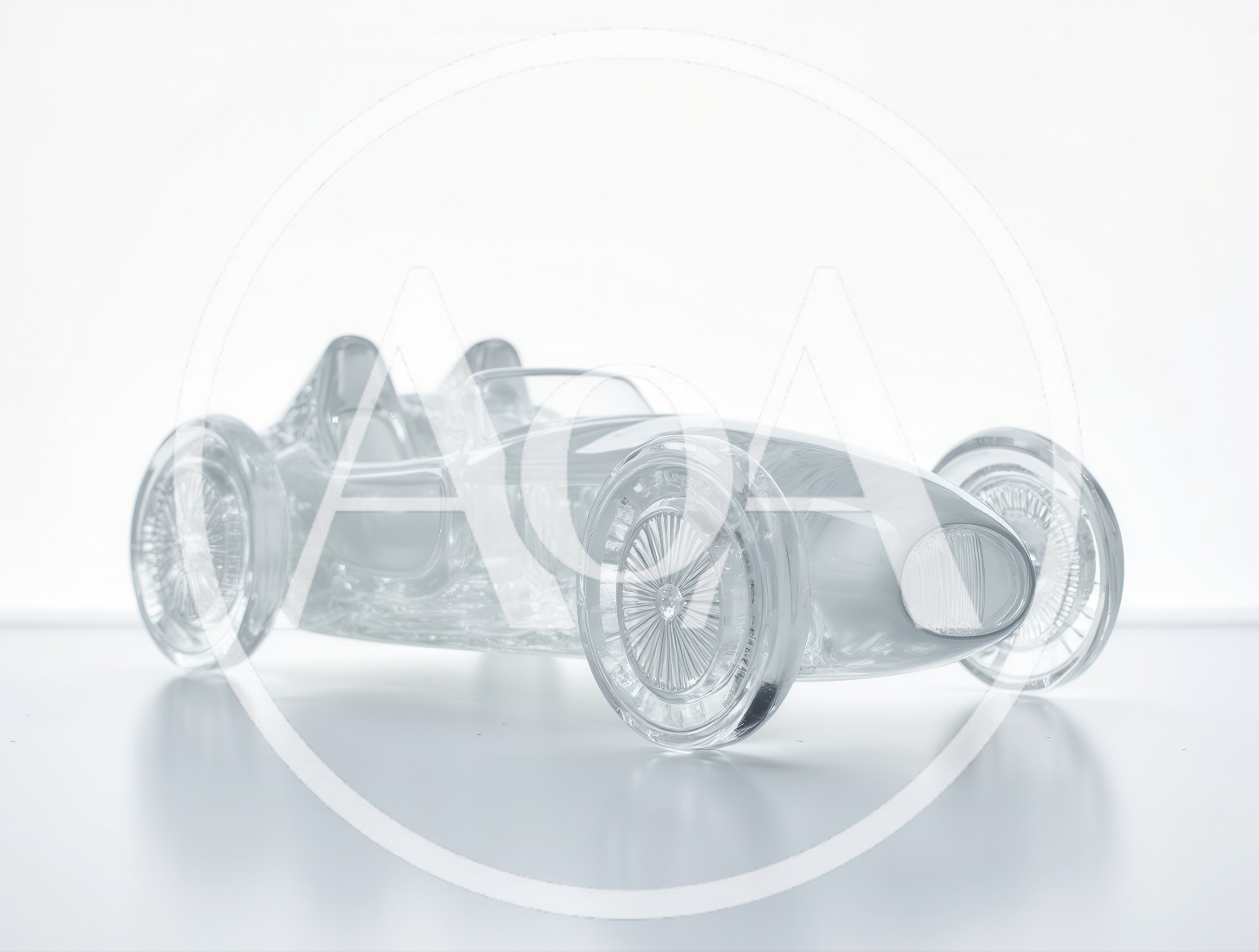 Crystal Glass Model Of A Vintage Racing Car