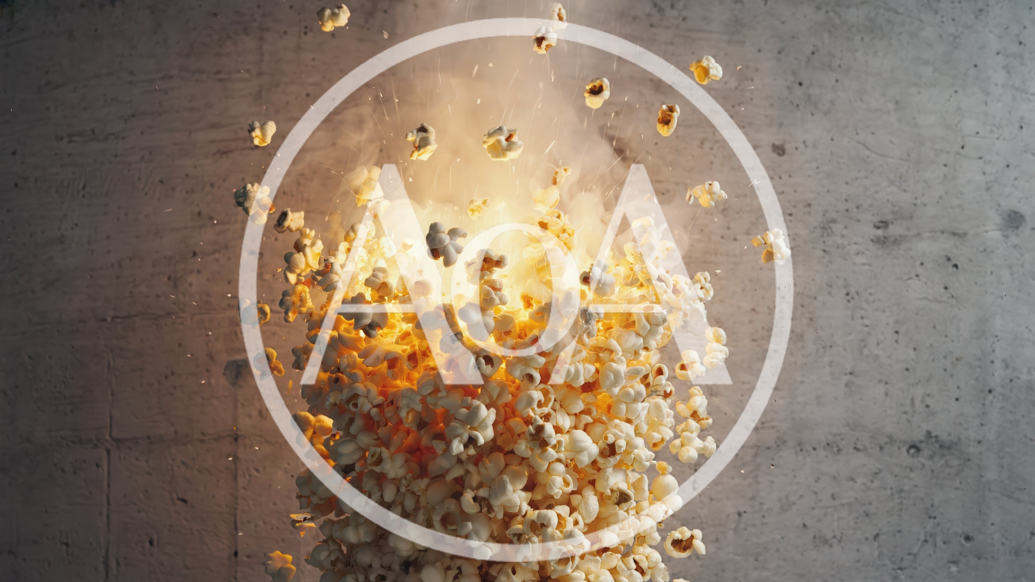 Exploding Popcorn Kernels Against A Concrete Background