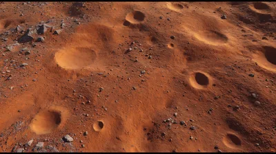 Aerial View Of A Barren Martian Landscape