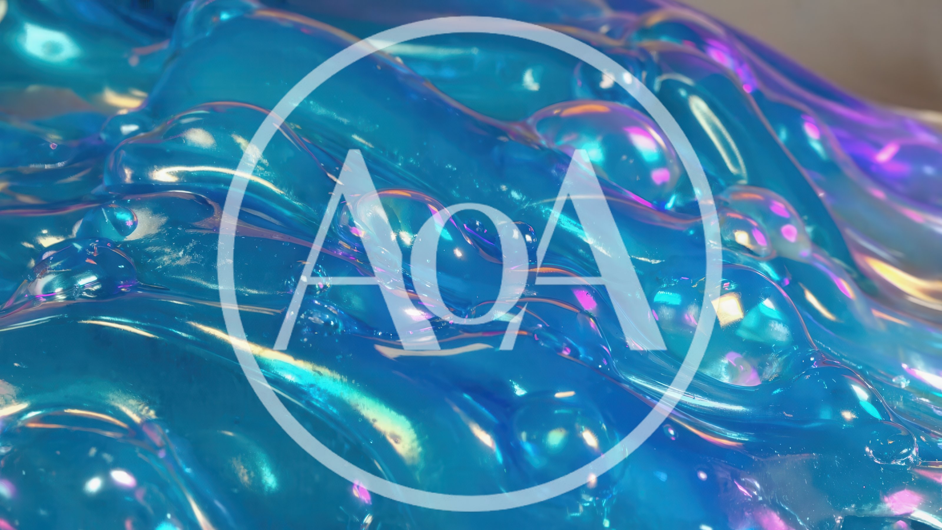 Iridescent Blue Slime Texture With Bubbles