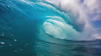 Powerful Crashing Ocean Wave In Tropical Waters