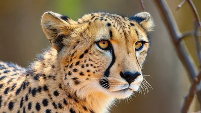 Close Up Portrait Of A Cheetah In The Wild