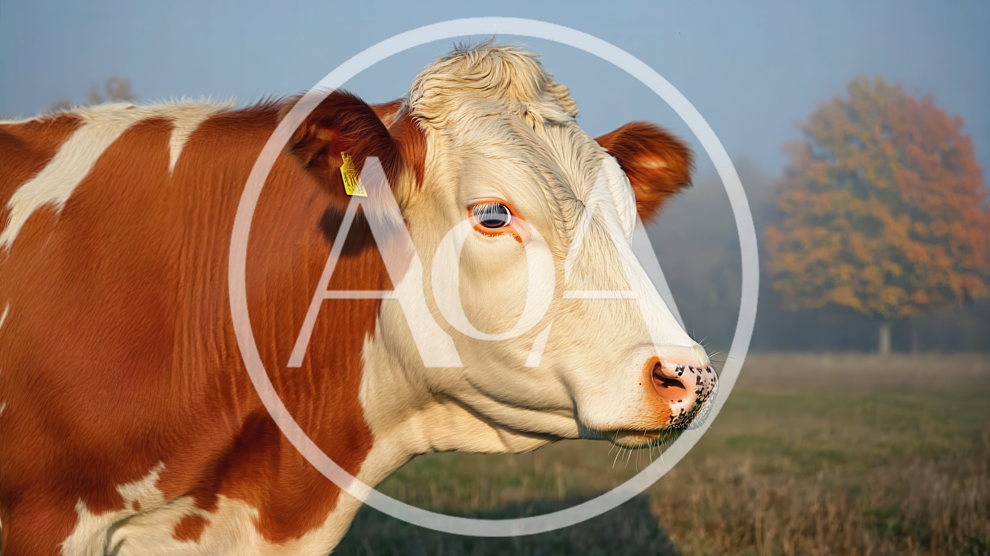 Close Up Portrait Of A Brown And White Cow