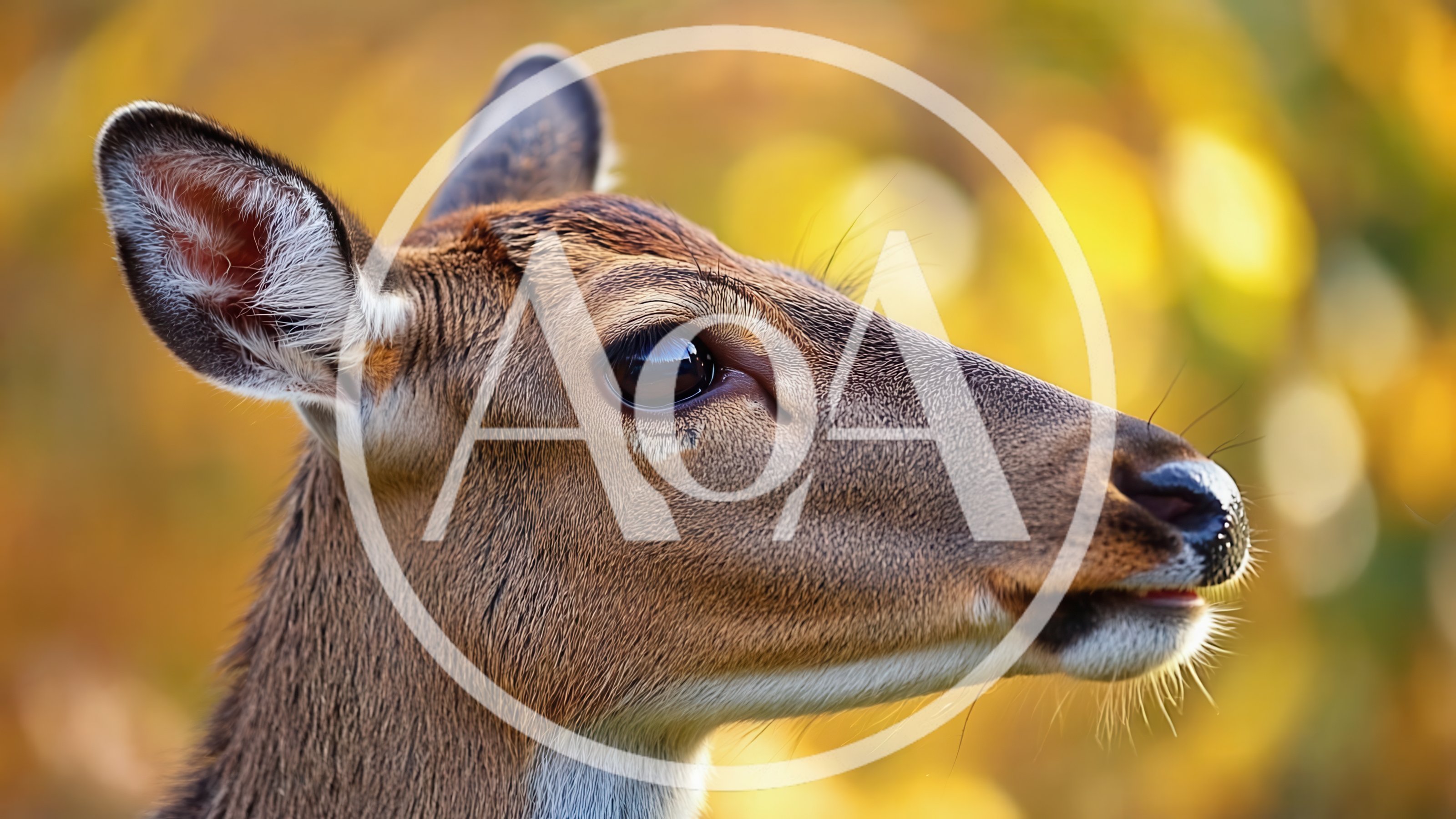 Close Up Portrait Of A Deer In Autumn