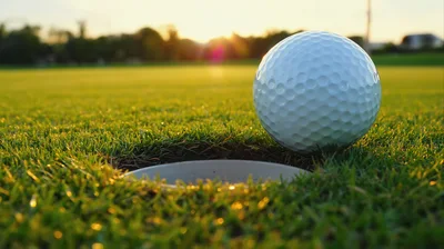 Golf Ball Resting On The Edge Of A Hole