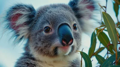 Close Up Portrait Of A Cute Koala