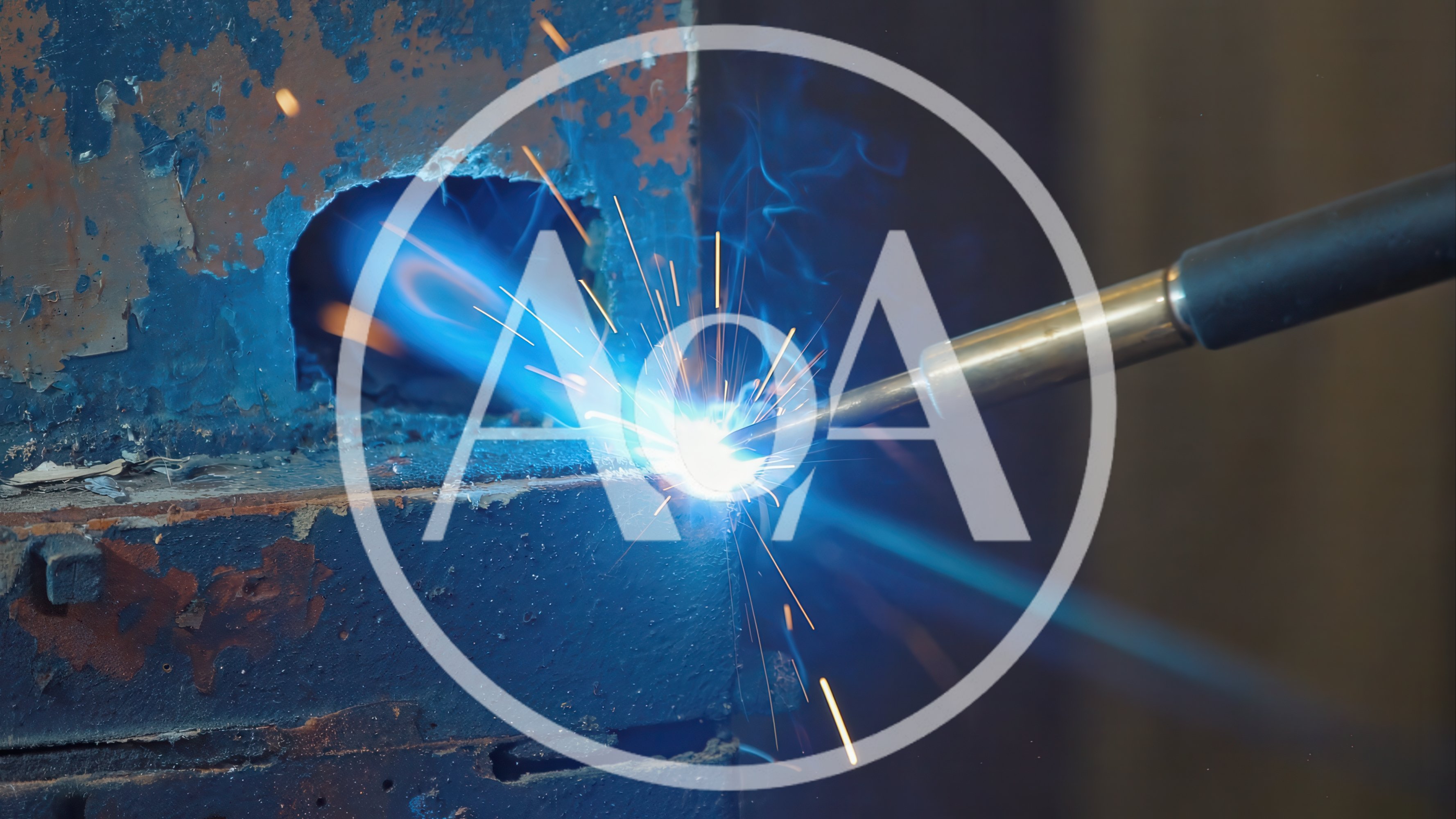 Industrial Metal Welding Process With Bright Sparks