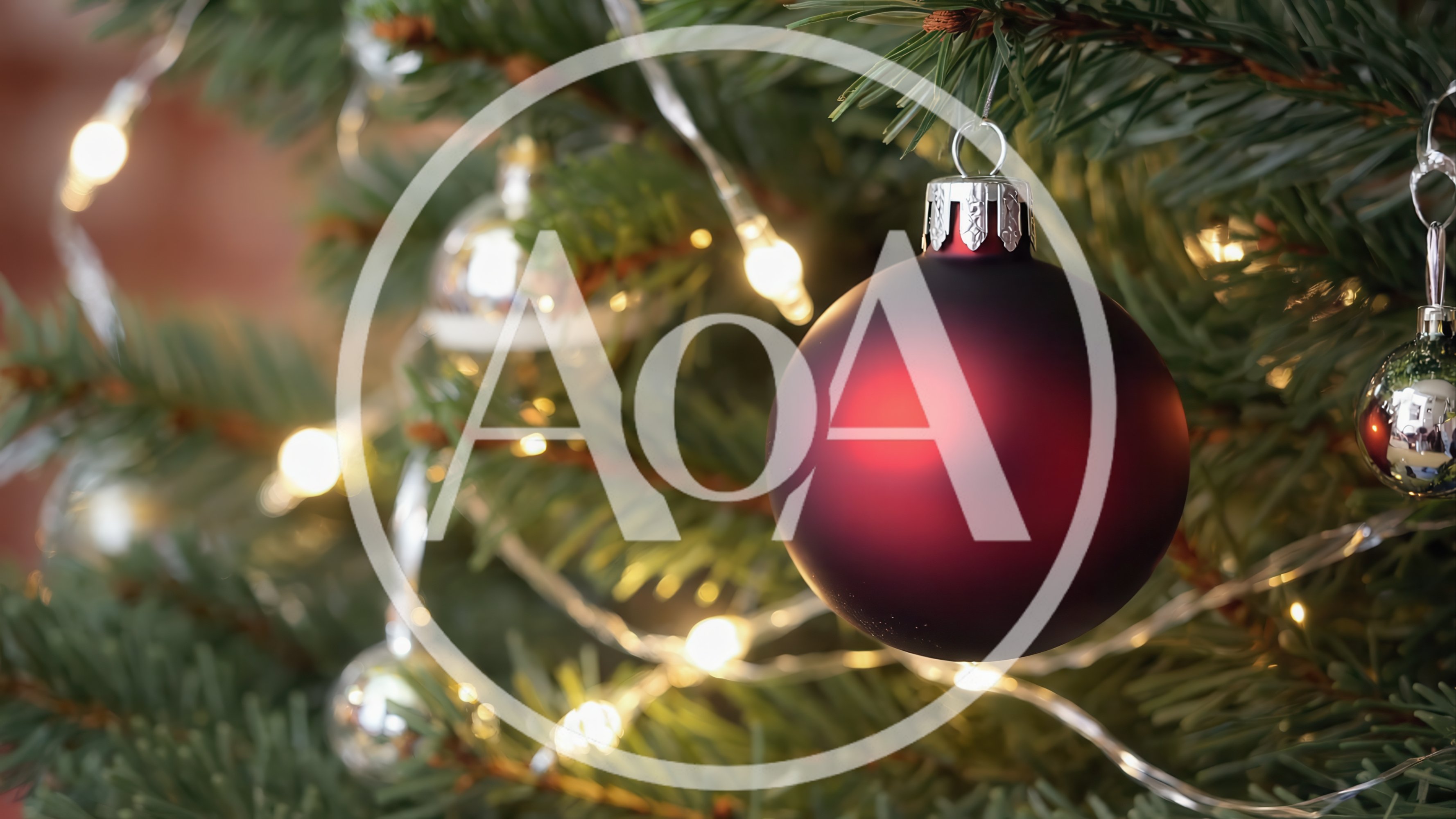 Matte Red Christmas Ornament Hanging On Pine Tree