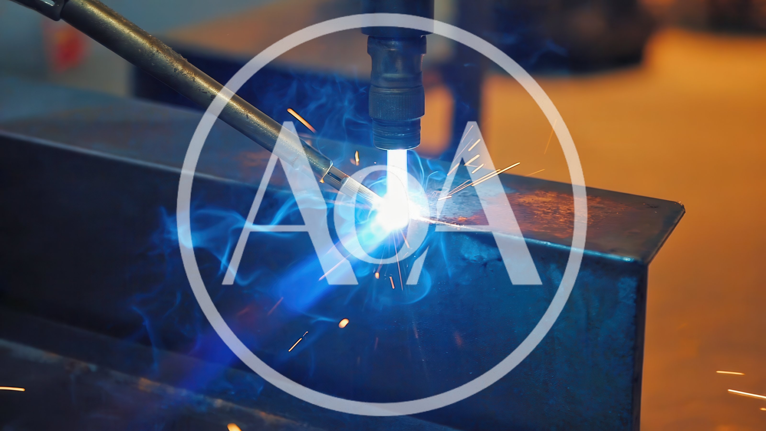 Industrial Metal Welding Process With Bright Sparks