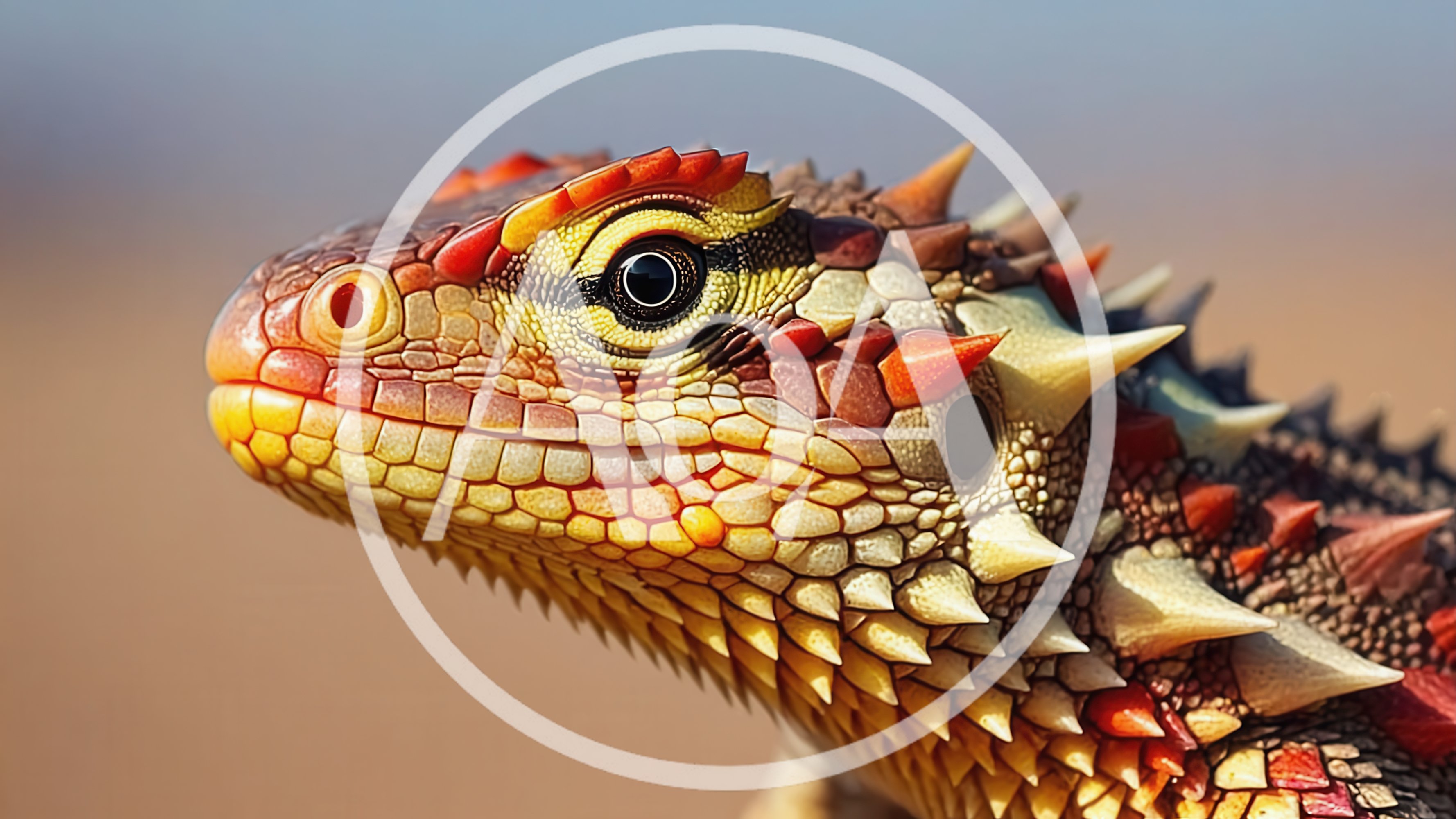 Close Up Portrait Of A Spiky Thorny Devil Lizard