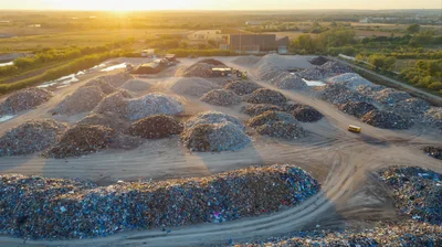 Aerial View Of A Large Industrial Waste Recycling Facility