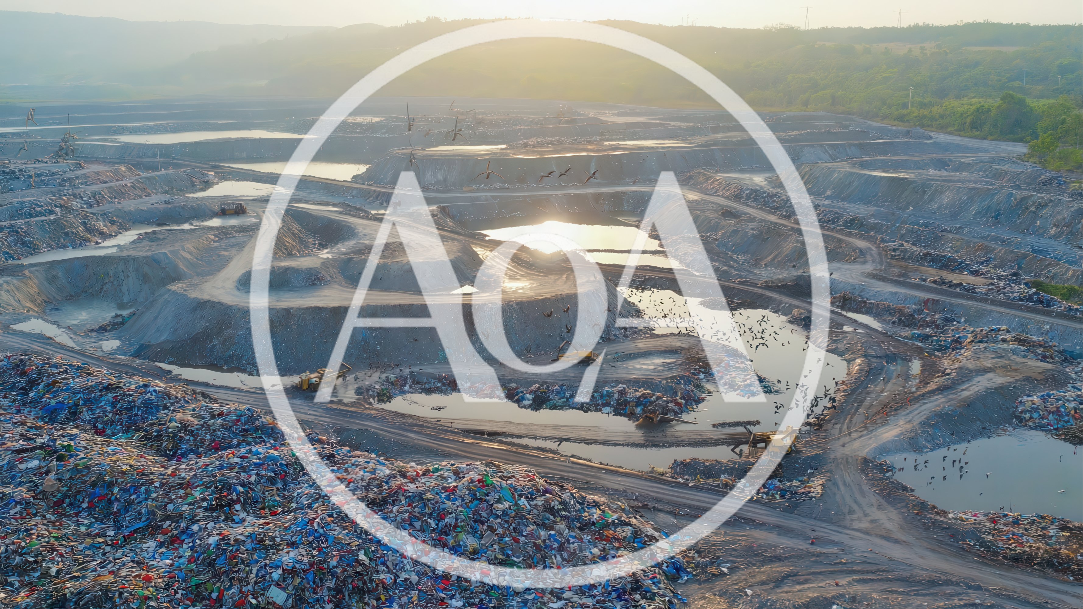 Aerial View of Large Industrial Landfill Site