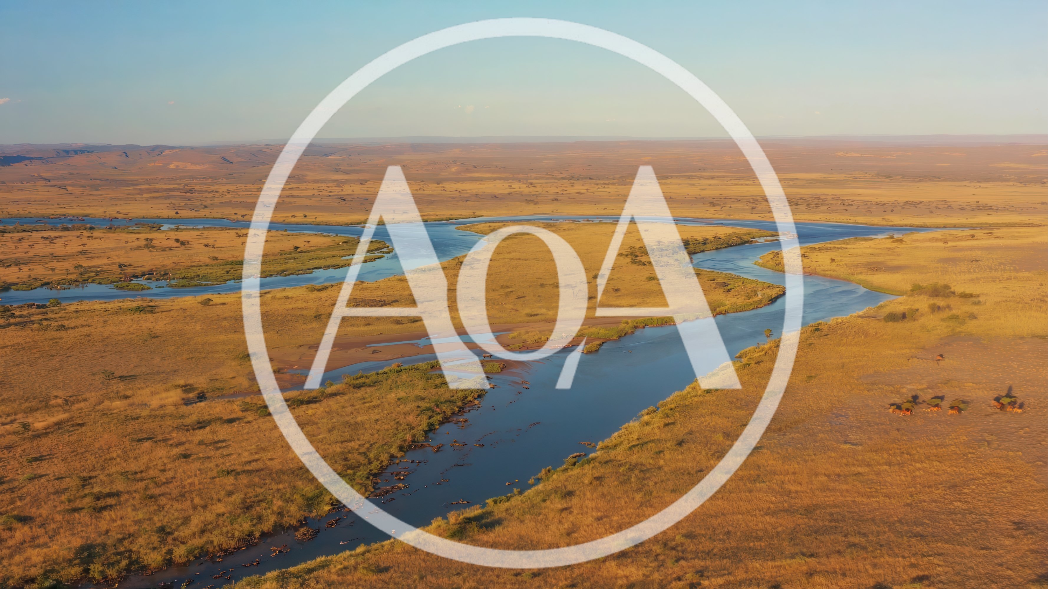 Aerial View Of A Winding River In The Savannah