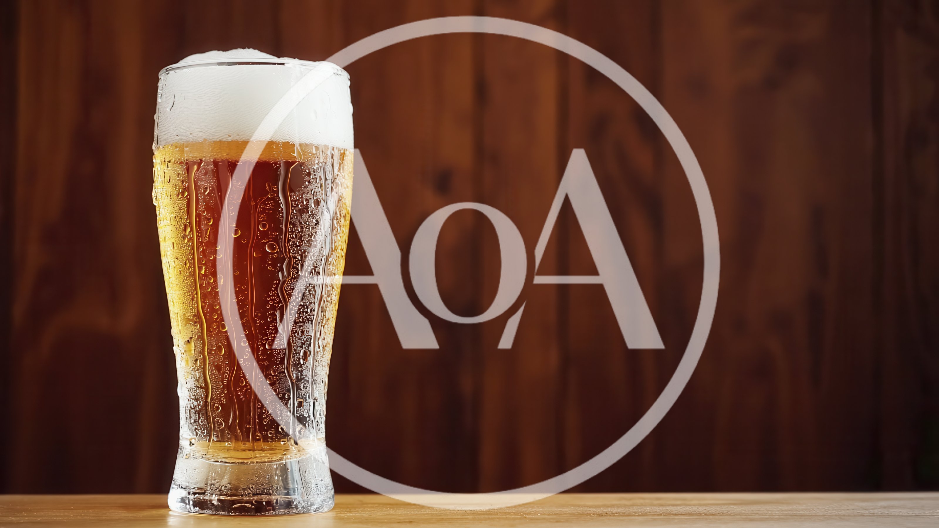 Cold Glass Of Beer On Wooden Table