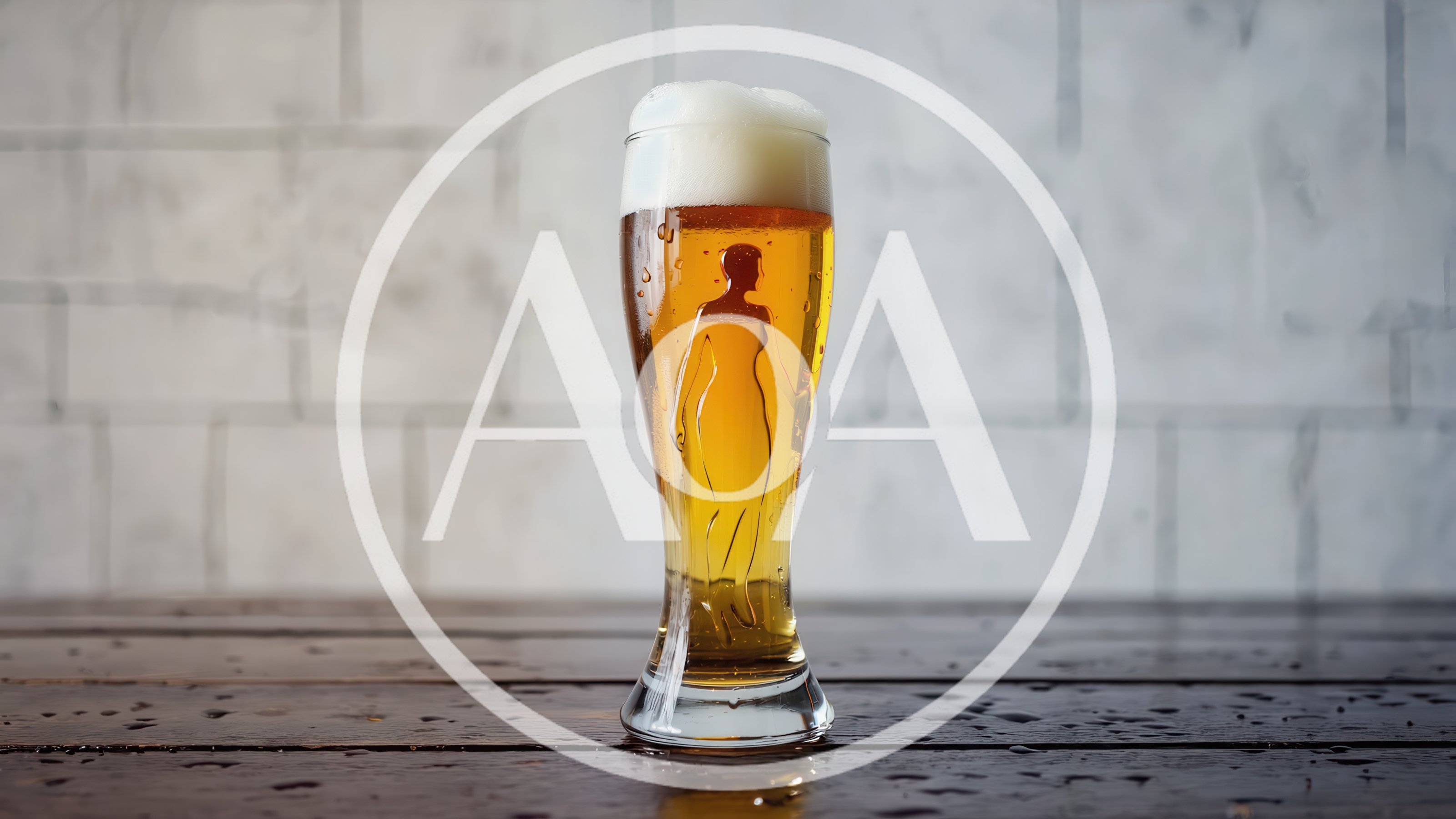 Glass Of Beer With Silhouette Of A Woman