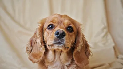 Portrait Of A Golden Cocker Spaniel Dog