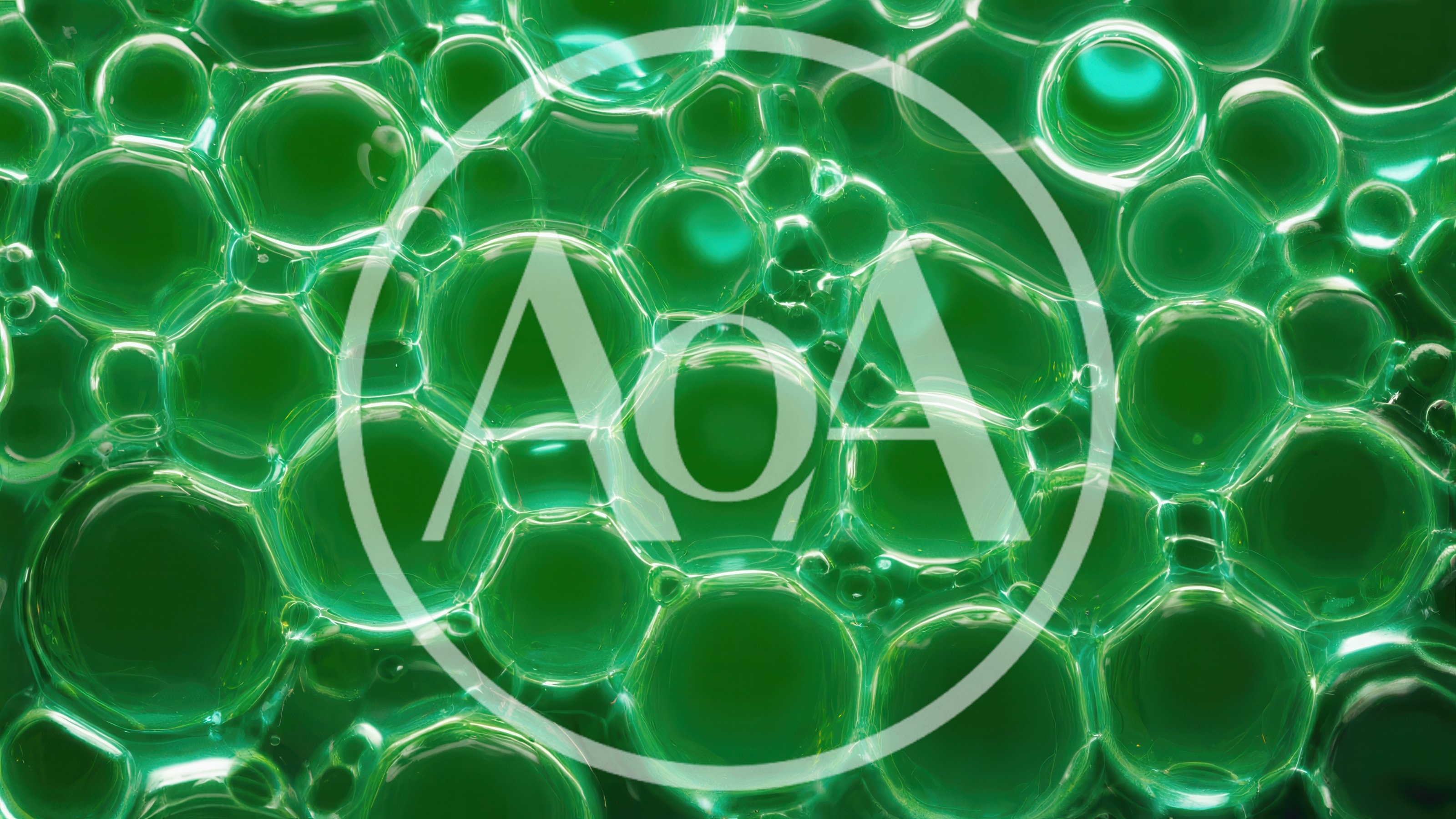 Macro View Of Green Soap Bubbles