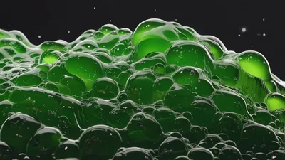 Abstract Green Bubbling Liquid Surface Texture