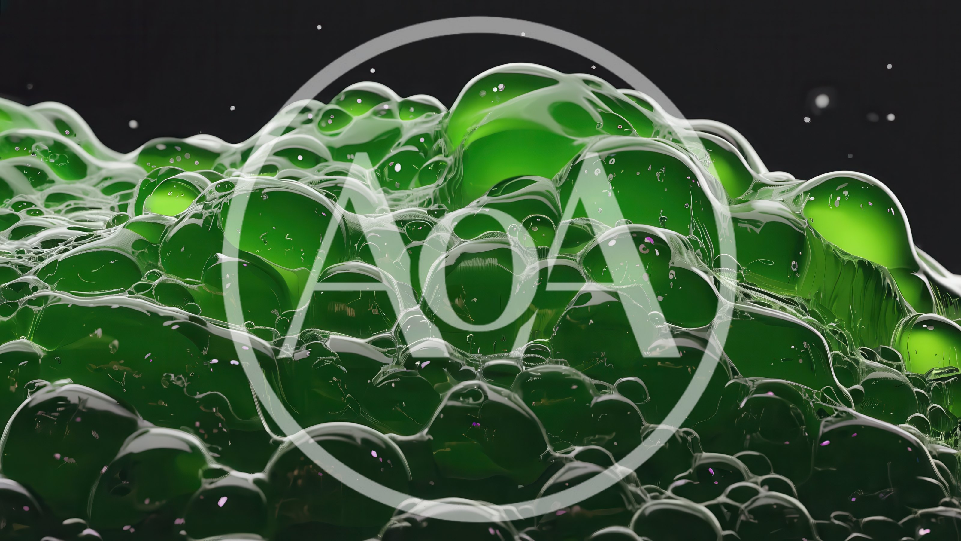 Abstract Green Bubbling Liquid Surface Texture