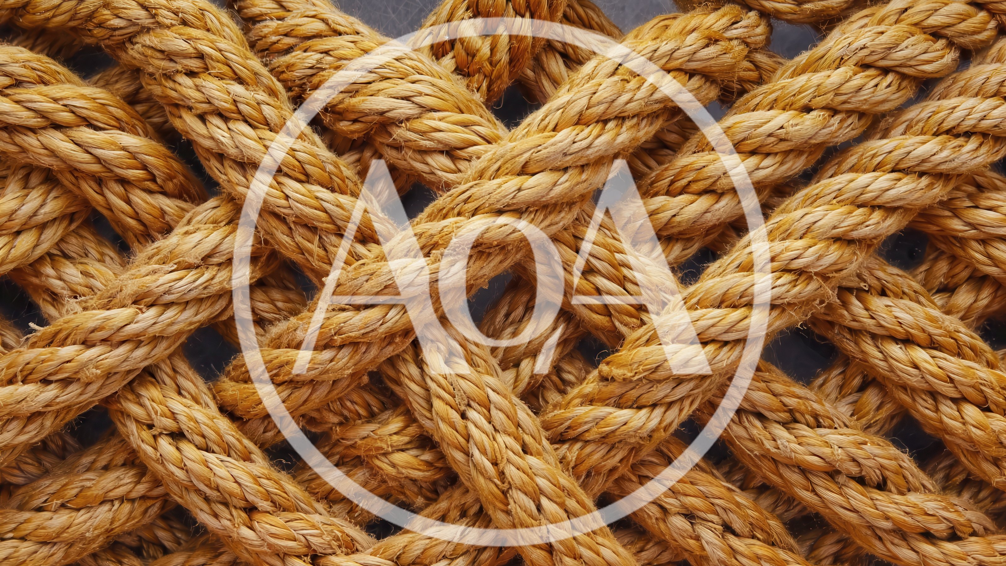 Close Up Of Interwoven Natural Fiber Rope Texture