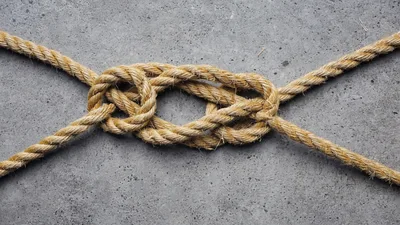 Manila Rope Tied In A Complex Decorative Knot