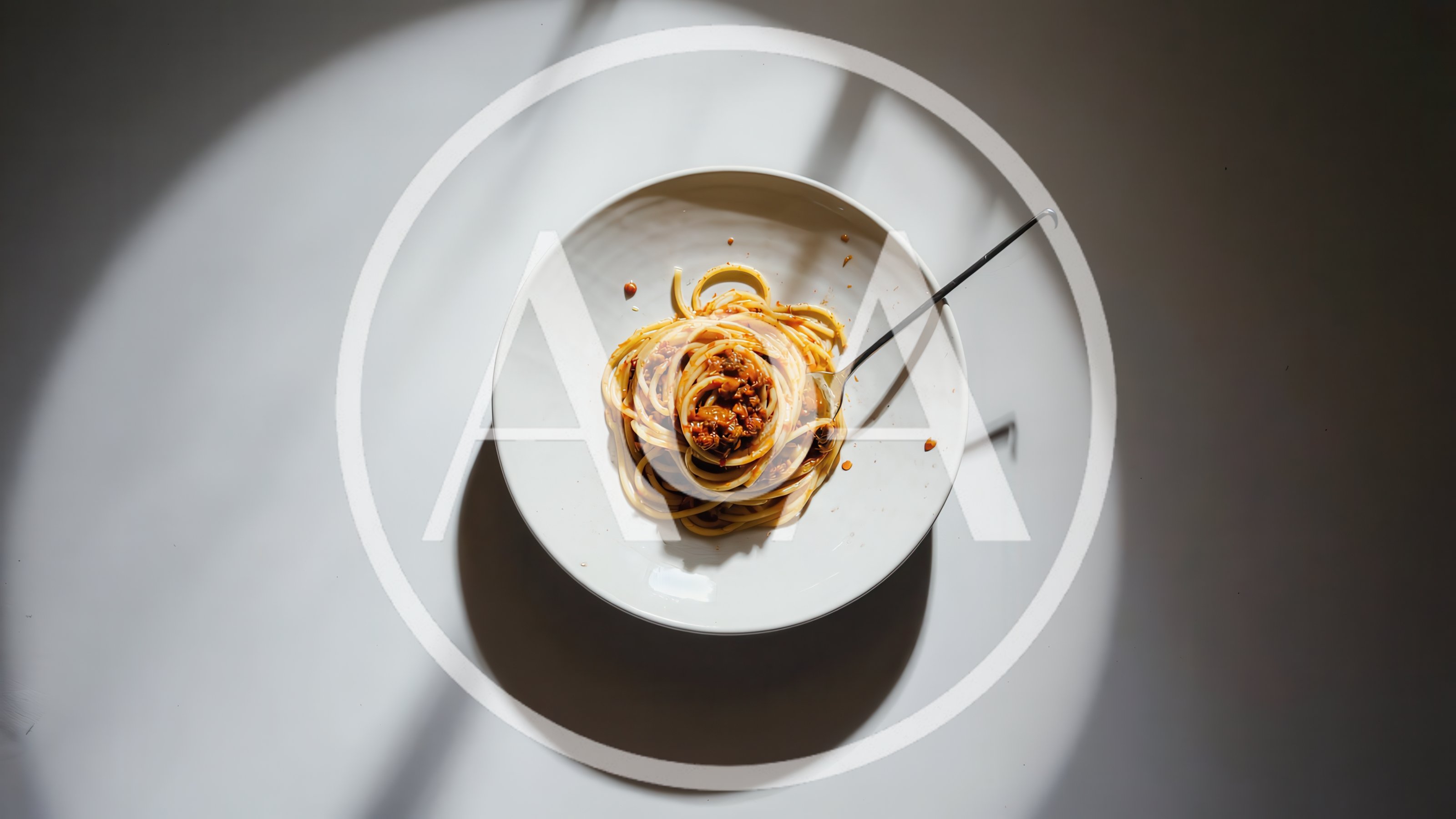 Spaghetti With Meat Sauce In A White Bowl