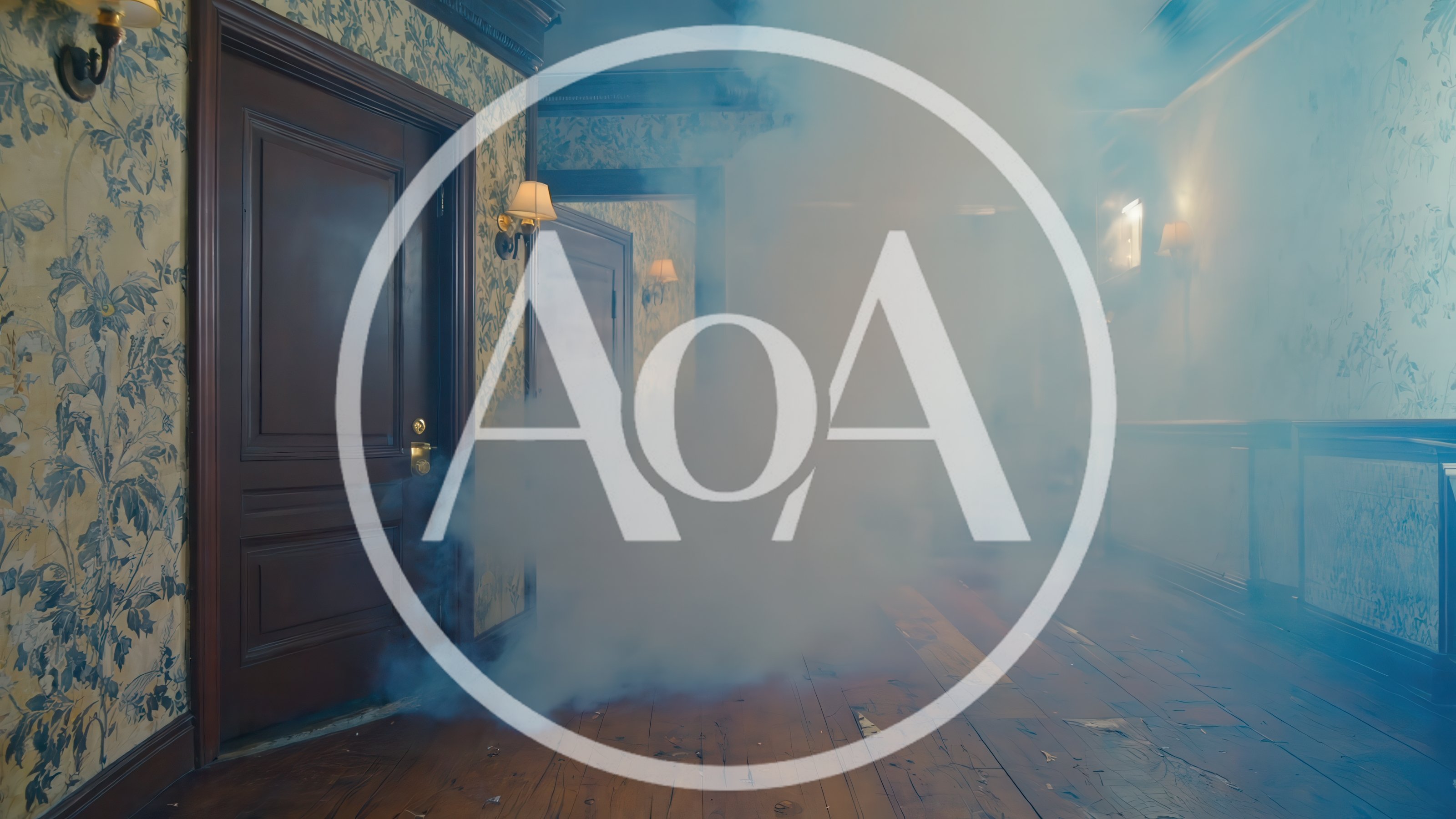 Thick Smoke Filling A Dimly Lit Hotel Hallway