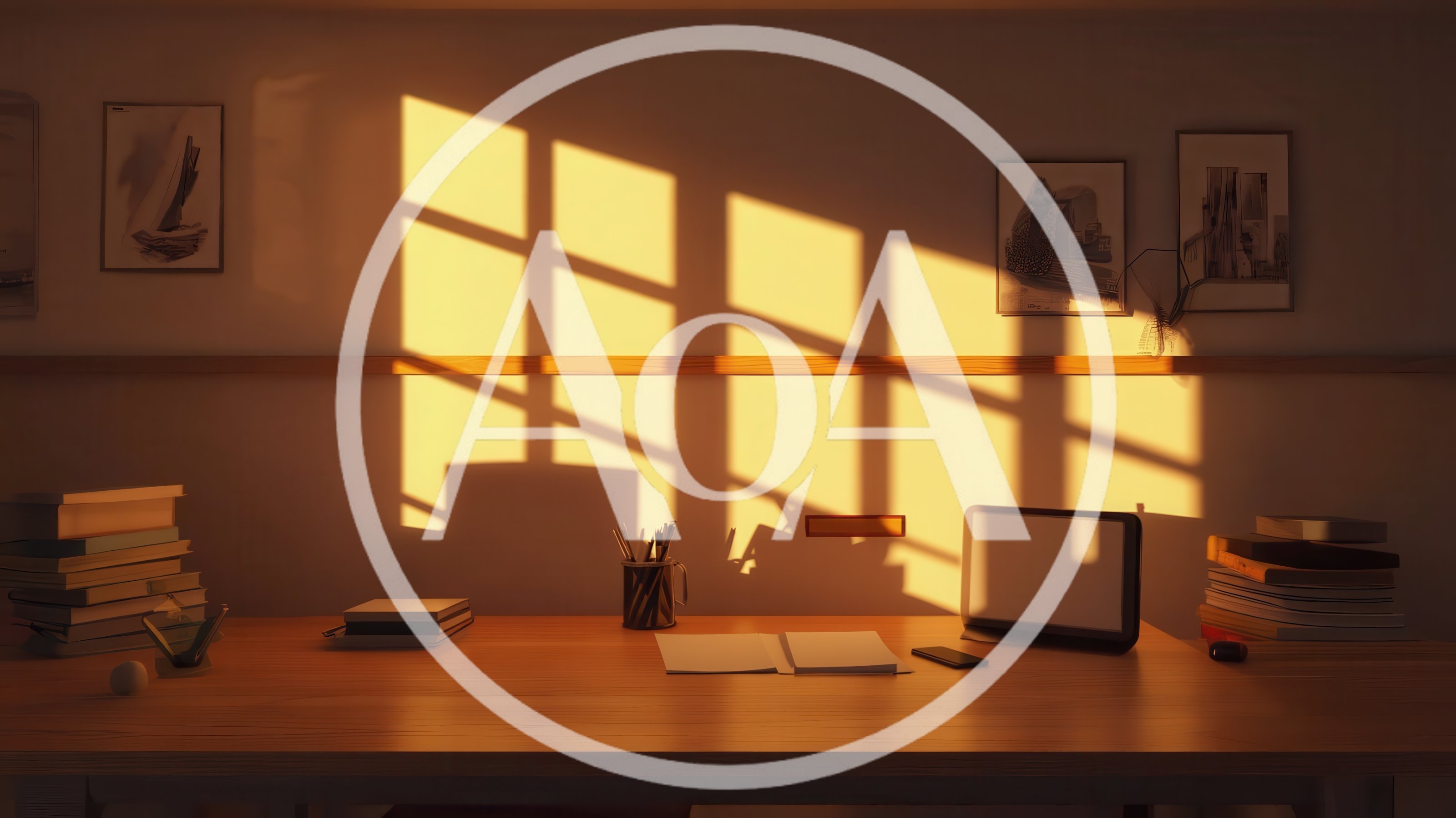 Empty Desk With Sunlight Streaming Through Window