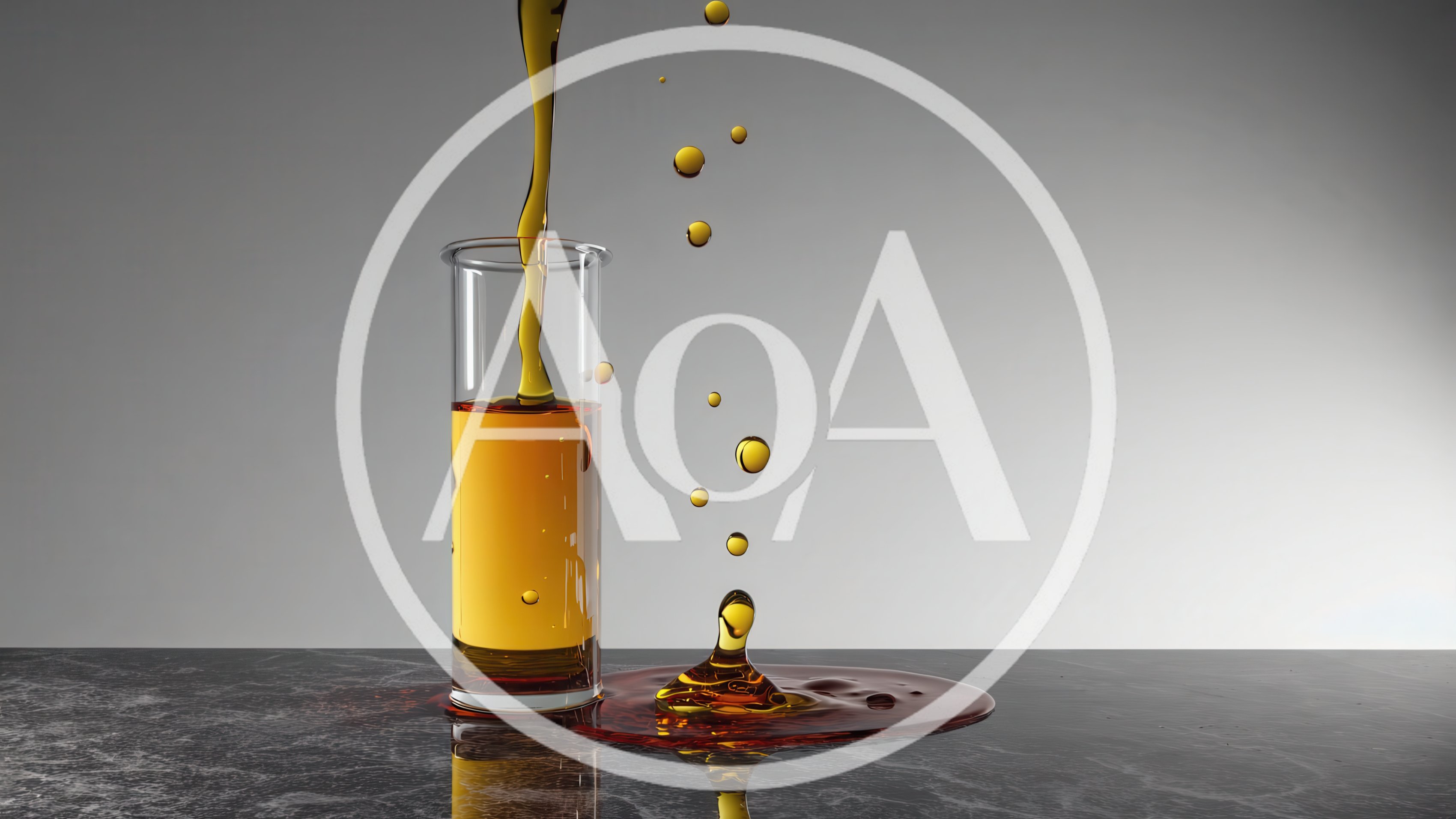Golden Liquid Pouring Into A Glass Test Tube