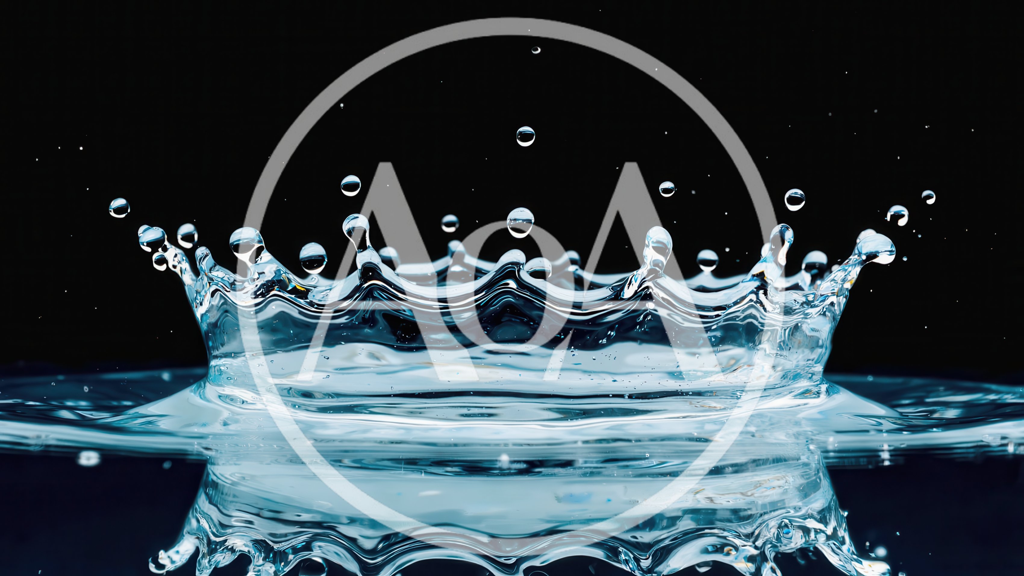 Water Crown Splash Against Black Background