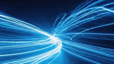 Abstract Blue Light Trails Motion Blur Background