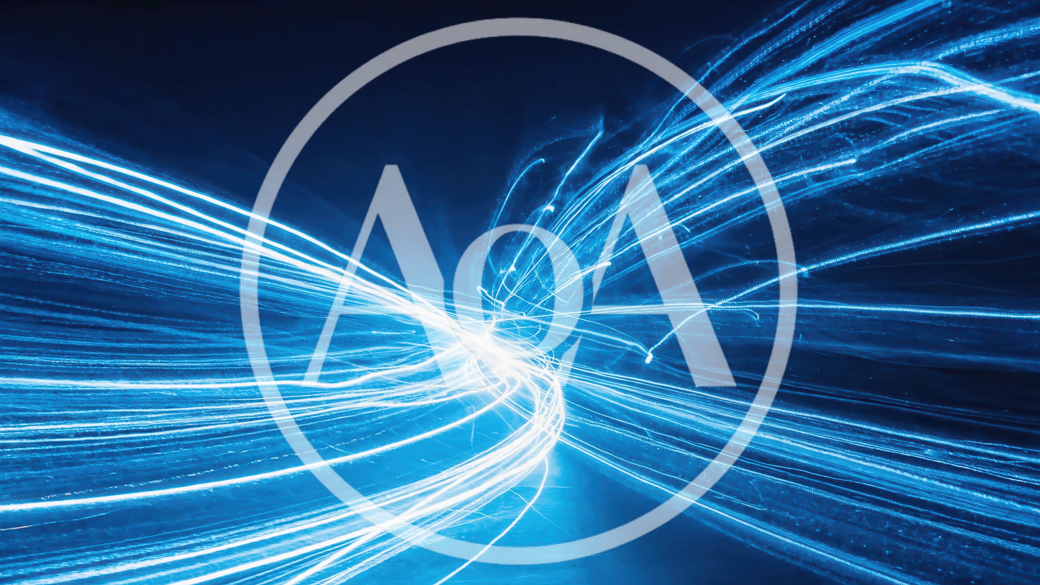 Abstract Blue Light Trails Motion Blur Background