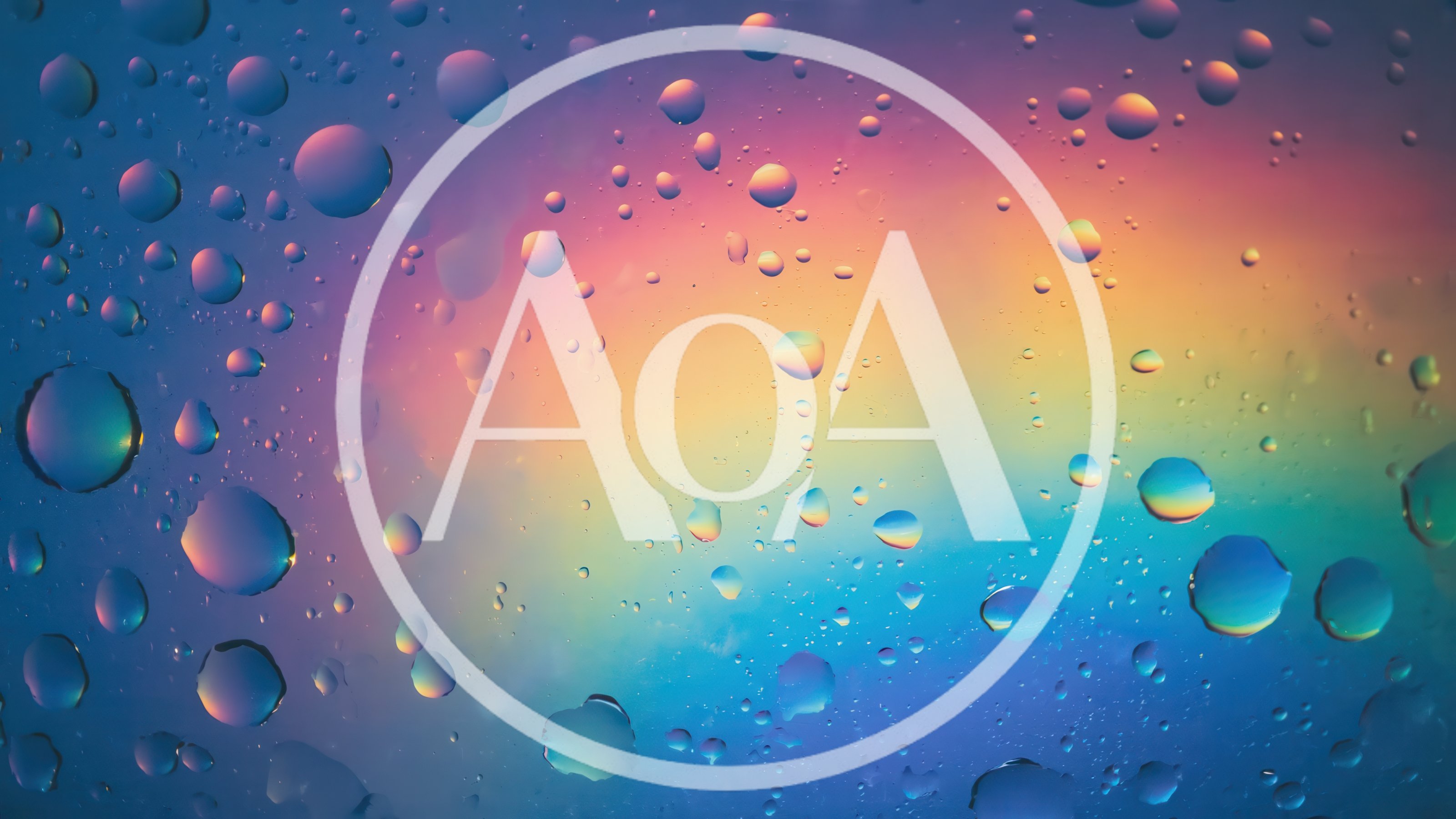 Water Droplets On Glass With Colorful Abstract Background