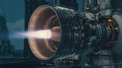 Rocket Engine Ignition Test On Launch Pad