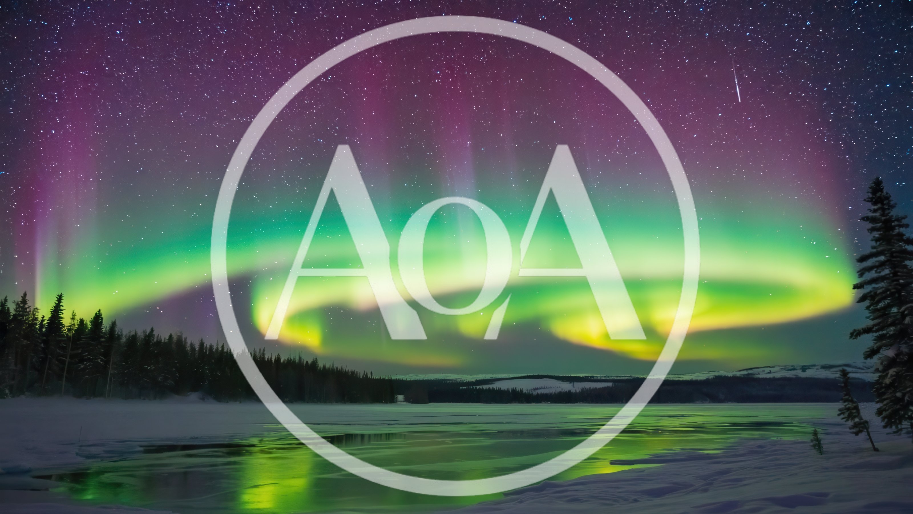 Vibrant Aurora Borealis Over Frozen Lake
