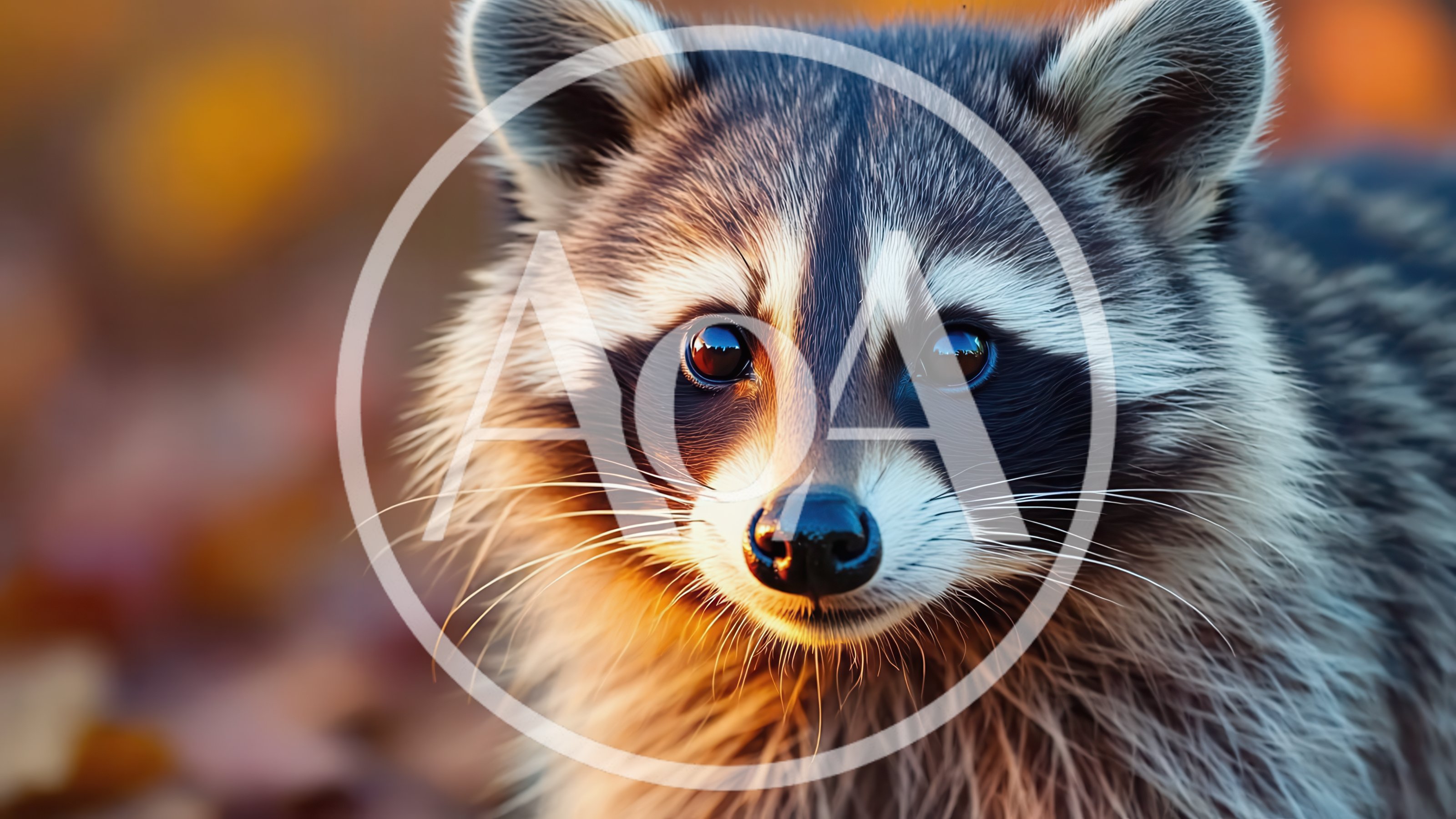 Close Up Portrait Of A Raccoon In Autumn