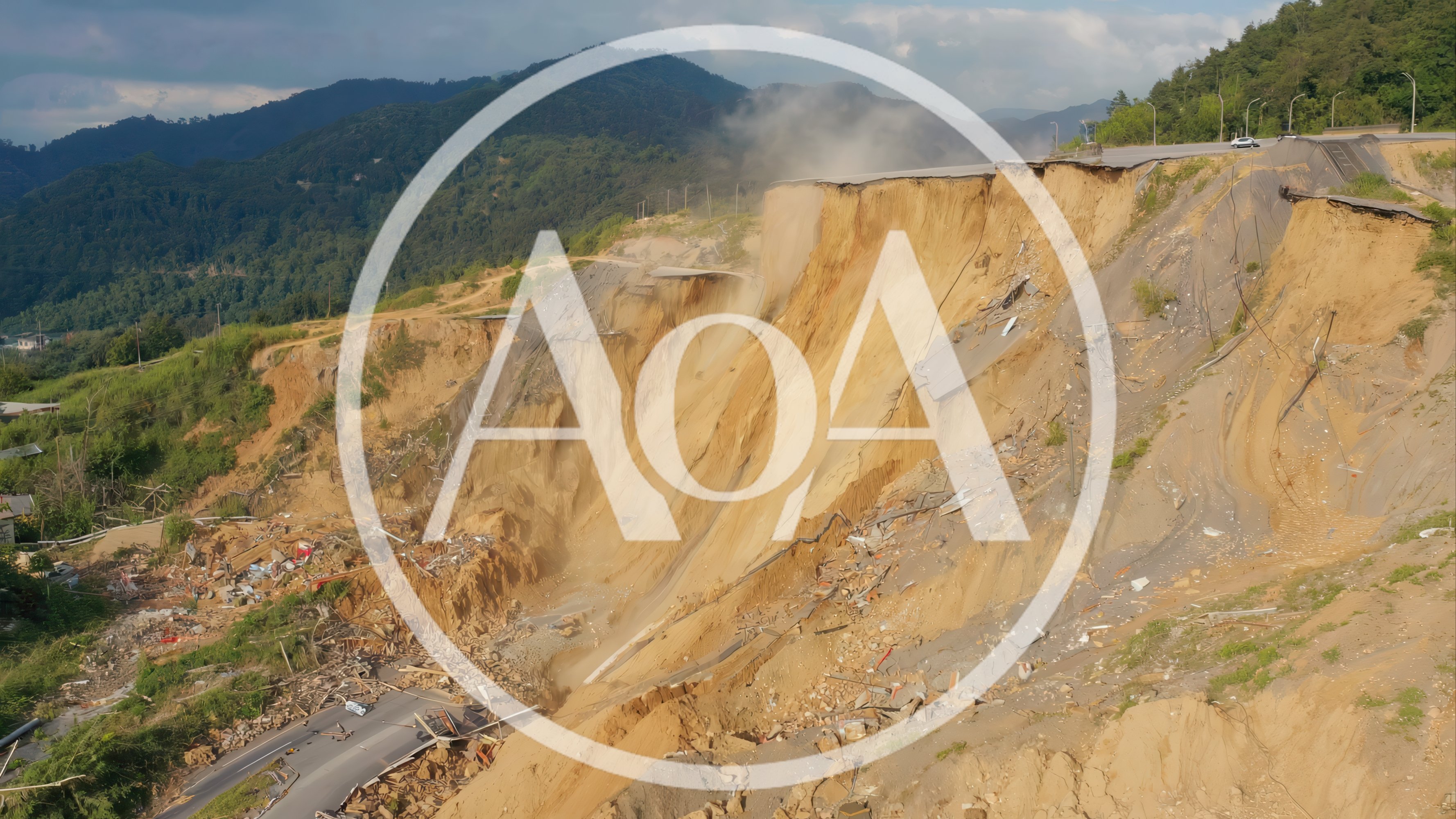 Massive Landslide Destroying Mountain Road Infrastructure