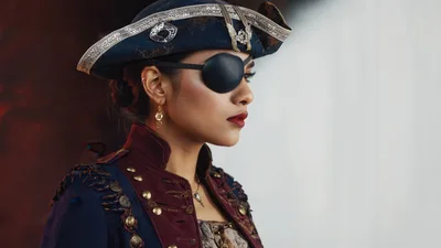 Portrait Of A Female Pirate Captain In Historical Costume