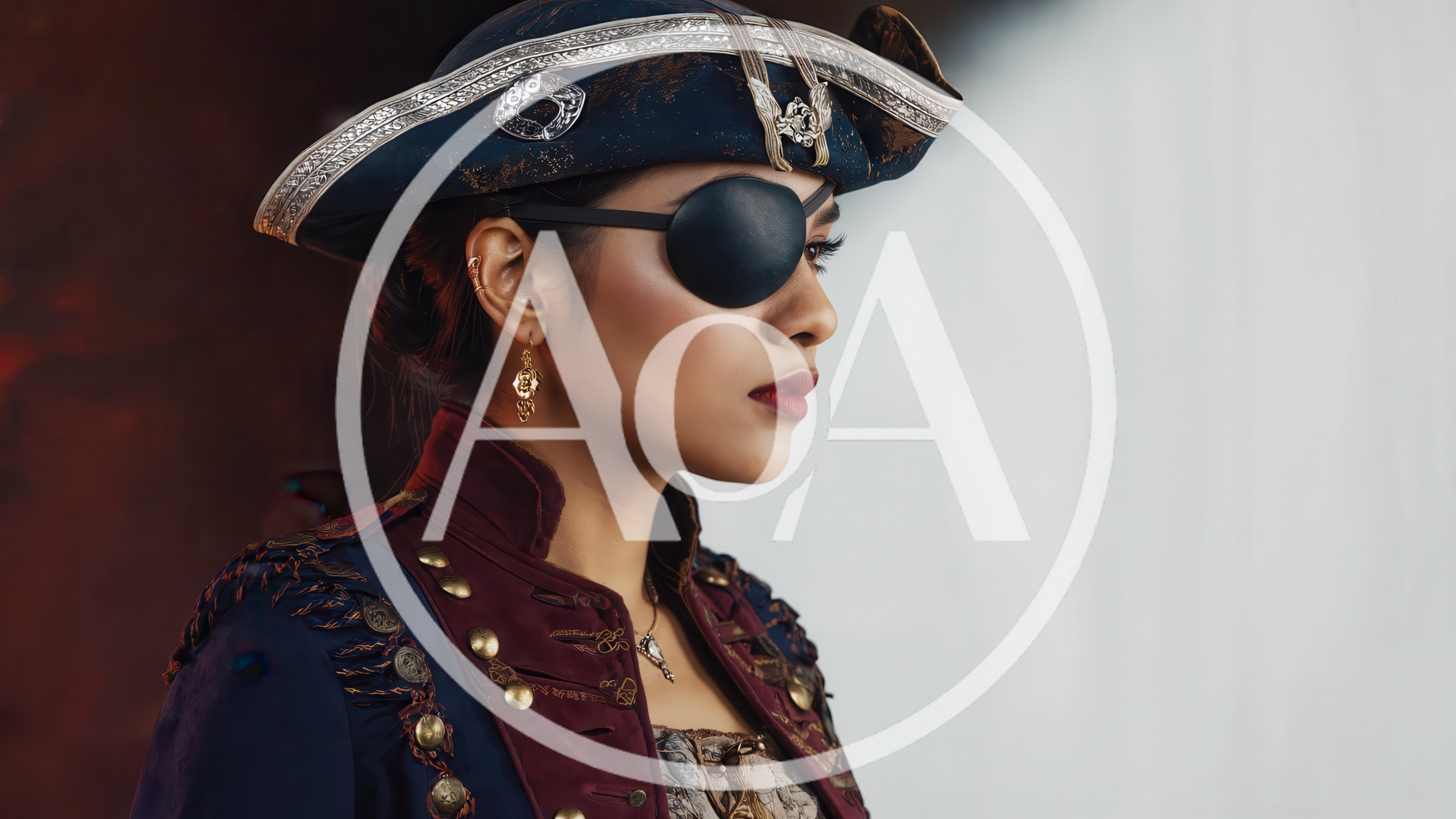 Portrait Of A Female Pirate Captain In Historical Costume