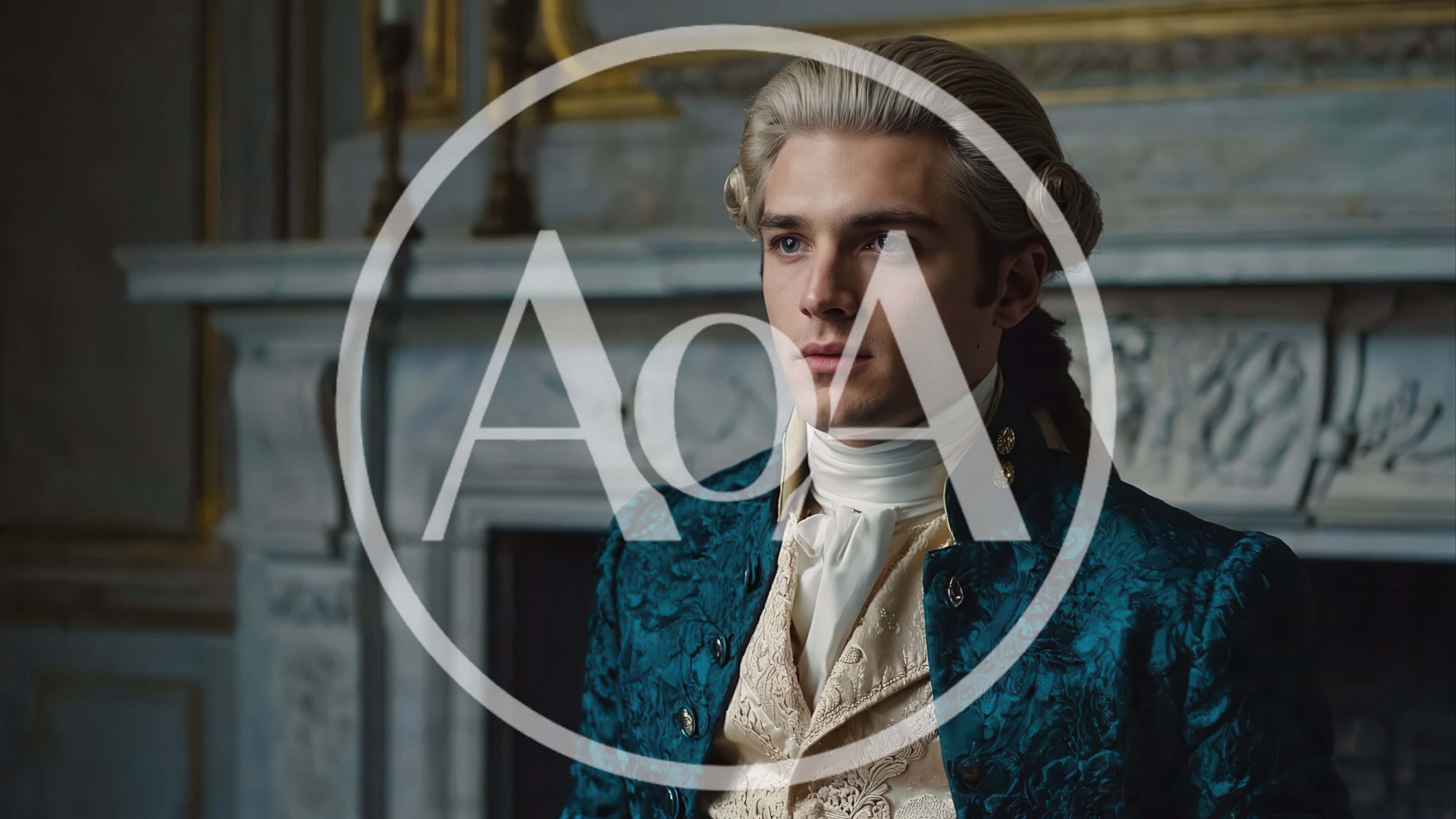 Young Aristocrat In Period Costume Sitting In Palace