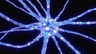 Digital Neuron Cell Firing Electrical Impulses