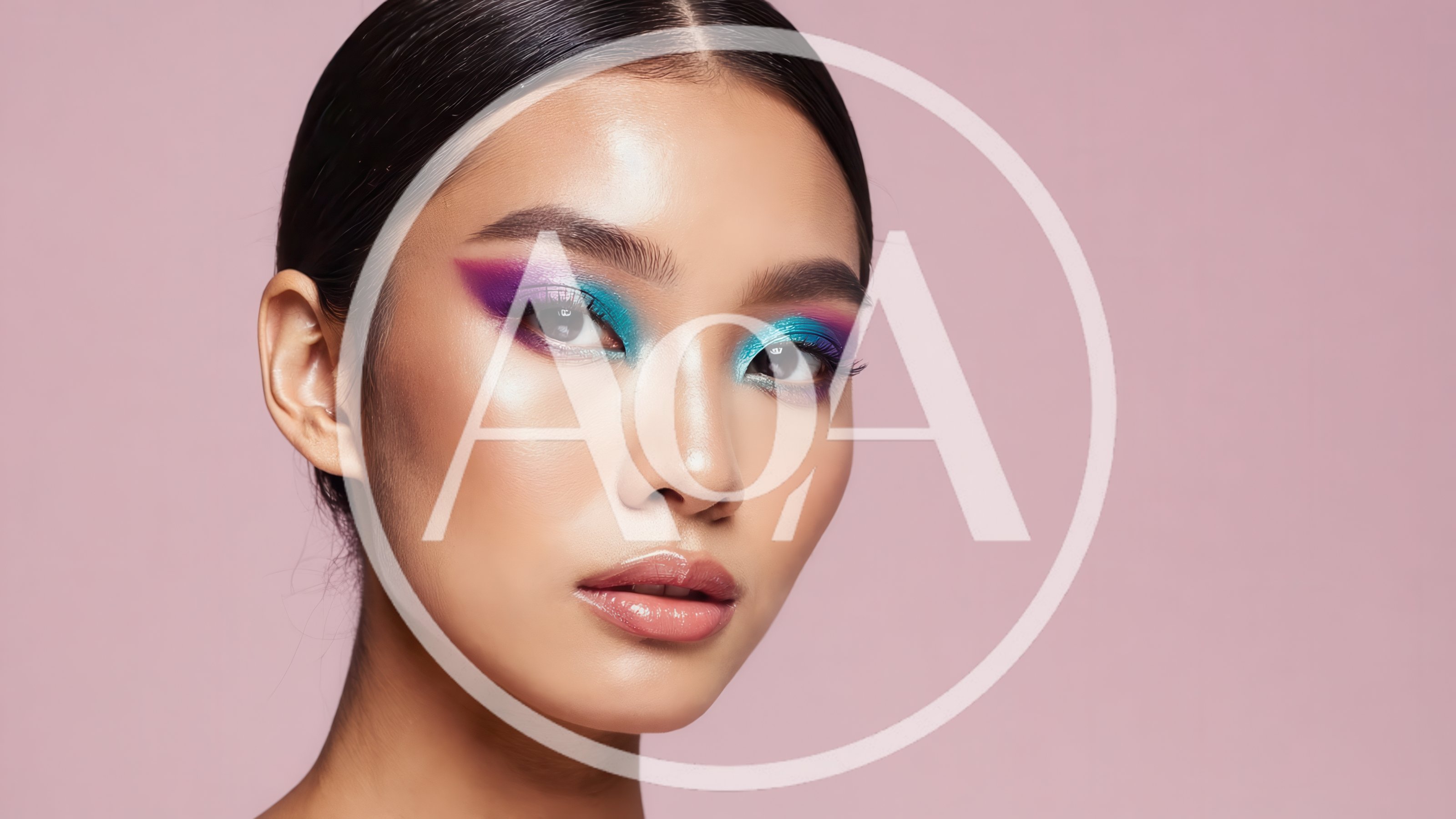 Portrait Of A Young Woman With Vibrant Colorful Makeup